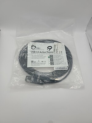 SIIG JU-CB0511-S1 Black USB 3.0 Active Repeater Cable 5 M Meter 