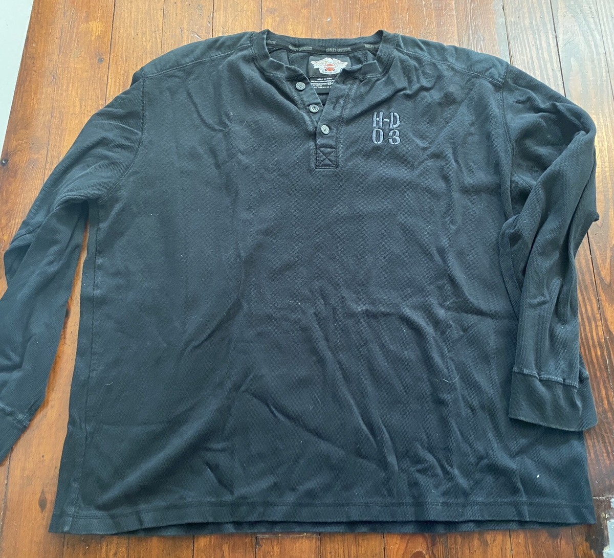 【SATIIIZ】Rieto Harley Pigment Long Sleeve T-Shirt Harley Davidson HD 03 Long Sleeve Mens T-Shirt Shirt Sz XXL