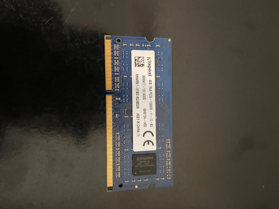Kingston 4GB 1Rx8 SODIMM PC3L-12800S-11-12-B3 DDR3 RAM LOW VOLT TESTED - Image 2 of 2