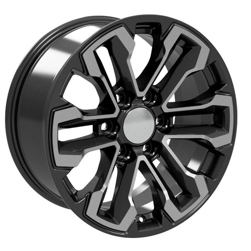 18x8.5 Machined Black 5905 Wheel fits Chevy Silverado Tahoe Suburban - Picture 4 of 5