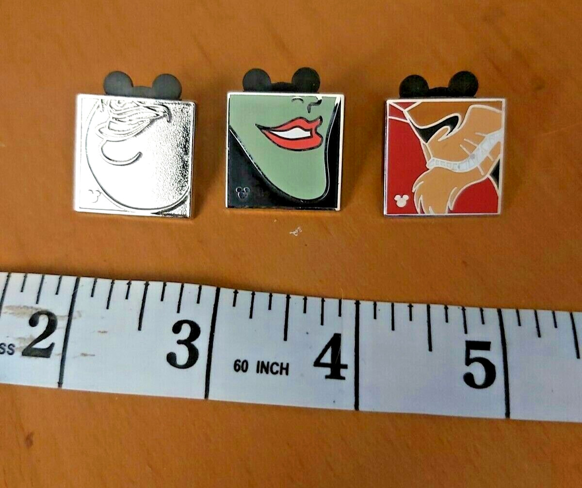 Disney Hidden Mickey Pins 2017 SMILING VILLAINS CHIN Trading Pins Set of 3