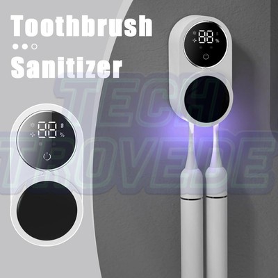 UV Toothbrush Sanitizer Holder，Rechargeable Cordless Wall Mounted Toothbrush M6