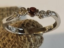 Sterling Silver Garnet Ring Size 7