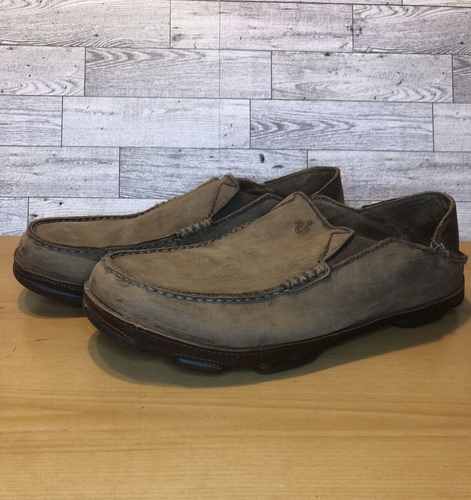 Olukai Brown Moloa Leather Slip On Shoe Mens Size 10 - Picture 2 of 11