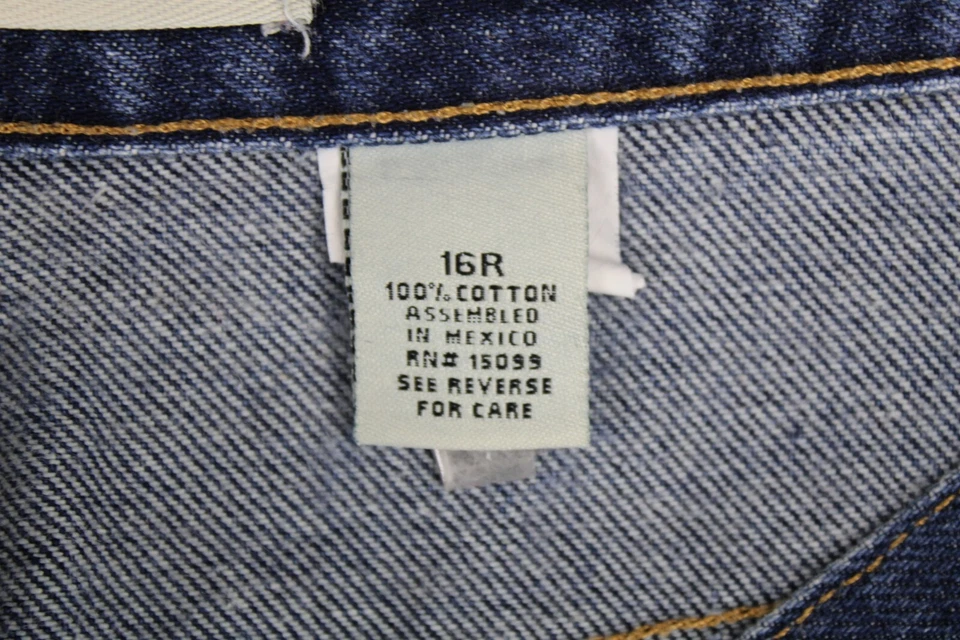 Pantalones de mezclilla Crossroads para mujer talla 16R cintura 35" azul 5 bolsillos pierna cónica algodón Foto 4 de 4