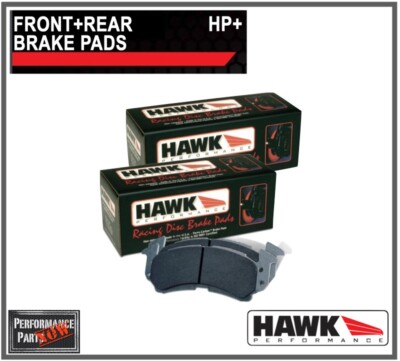 Hawk HP Plus Brake Pads Front + Rear For Mitsubishi Lancer EVO 8 9 04-12 WRX STI