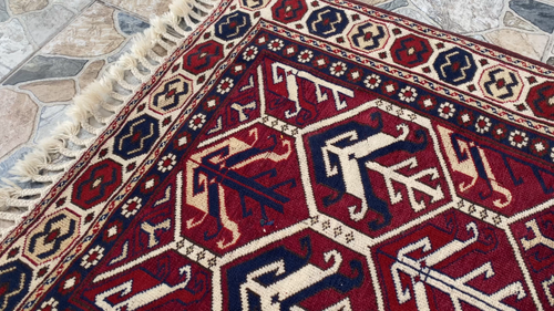 Vintage Türkischer Wollteppich - 3,4x5,8 | Handgeknüpft 80er Jahre Oushak Anatolian Tribal - Video 1 von 1