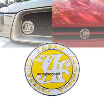 Glossy Black JAF (Japan Automobile Federation) JDM Style Emblem Badge For Car Grill