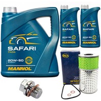 MotoröL Set Mannol 20W-50 Safari 7 Liter + ÖLfilter + Schraube FüR Mercedes 190