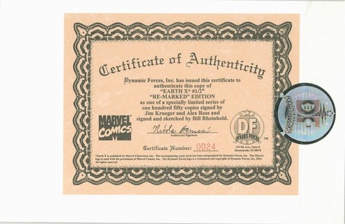 EARTH X #1/2 DYNAMIC FORCES SIGNED x4 ALEX ROSS REMARKED SPIDEY SKETCH MARVEL - Picture 2 of 2