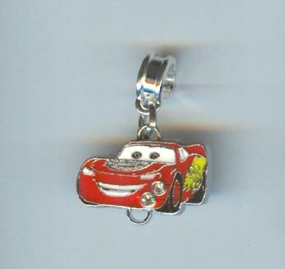 CARS, Lightning McQueen Charm, Bead fits European Designer Bracelets