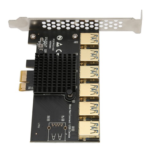 PCIE 1 to 6 Riser Card PCIE 1X USB3.0 Graphics Extension Easy Install Widely - Afbeelding 5 van 12
