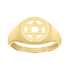 Solid Real New 14kt Yellow Gold Womens Girl Star Of David Symbols Religious Ring