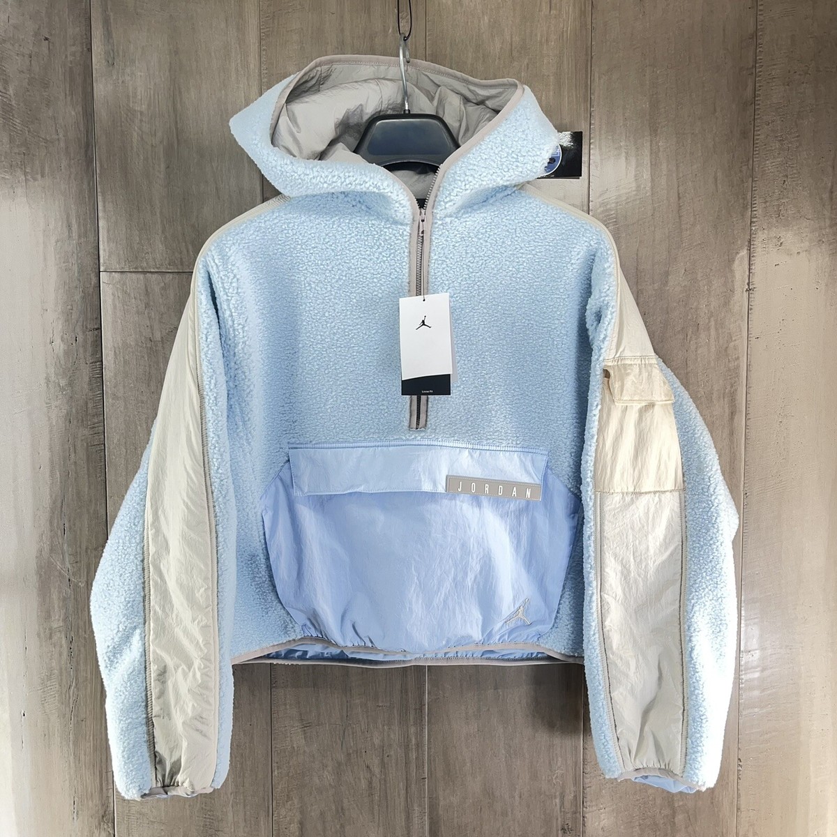 Nike Air Jordan Cozy Girl Womenu0026#039;s Fleece Hoodie Blue size Large DJ2725- 438 | eBay