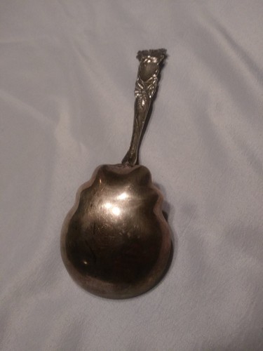 Bridal Rose by Alvin Sterling Silver Berry Spoon Large w/Flower in Bowl 9 1/8" - Picture 6 of 11