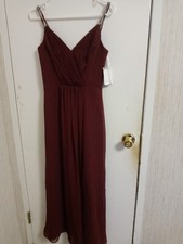 David’s Bridal Dress Gown bridesmaid Christmas wine Sz 0 NWT org $180!