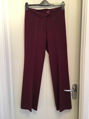 Florence Fred Size Burgundy Claret Mid Rise Wide Stretch Leg