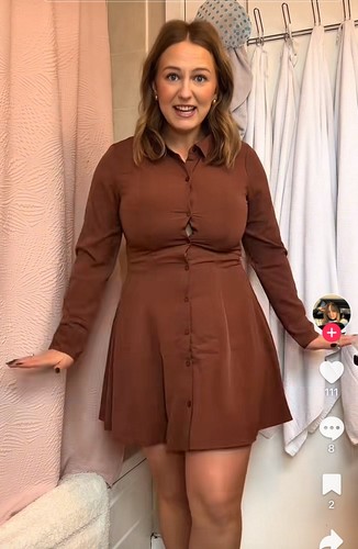 Abercrombie Fitch Poplin Trapeze Shirt Long-Sleeve Fit & Flare Mini Dress M - Picture 11 of 11