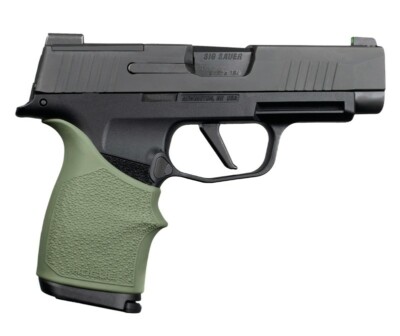 Hogue 18711 Rubber HandAll Beavertail Grip SigSauer P365XL OD Green -Dealer