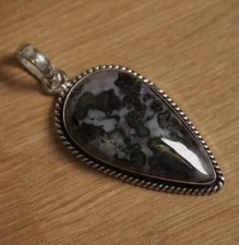 Indigo Gabbro Jasper 2” Pendant, Mystic Merlinite, 13G Artisan