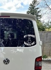 My Owner Beats Me Funny Rude Vinyl Decal Sticker  Car Van Camper Jdm DUB 4x4