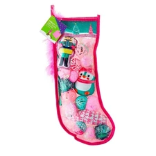 18-Piece Cat Toy Stocking Gift Set for Christmas, Pink Color Pet Toys