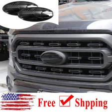 2pcs 9.5Inch Front Grill/Tailgate Ford Black Logo black Rear Emblem Badge Oval