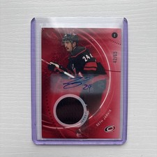 2025-26 SP Game Used Seth Jarvis Patch Auto /65 Red Auto Jersey Hurricanes