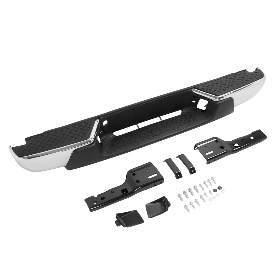 Rear Step Bumper Assembly For Chevy Colorado GMC Canyon 2004-2012 Chrome & Black Foto 3 de 4