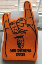 ROCK OUT FOAM FINGER MIDDLEBORO HIGH SCHOOL ORANGE BLACK