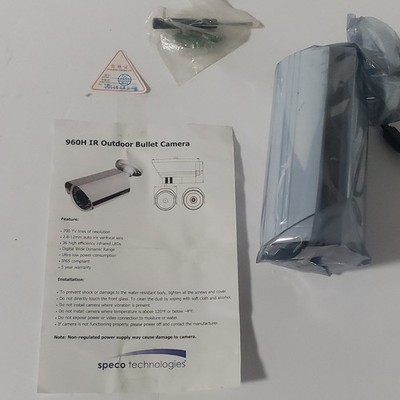Speco Technologies LBB2H 960H IR Outdoor Bullet Camera Varifocal Lens IP65