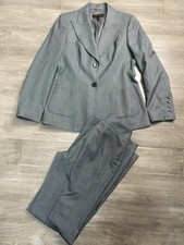 Escada 2 Piece suit Jacket Pants Set Gray Women Size 38 Pants 36x33 Wool/silk