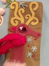 Dept 56 Christmas Holiday Reindeer Mini Stocking 11" Long NWT