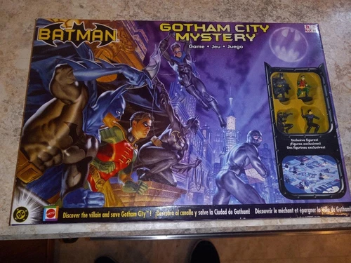 New VTG  Mattel DC Comics Batman & Robin Gotham City Mystery Board Game