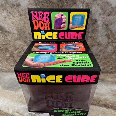 Nee Doh Nice Cube Super Solid Purple Gel Squishy Fidget Toy 3in