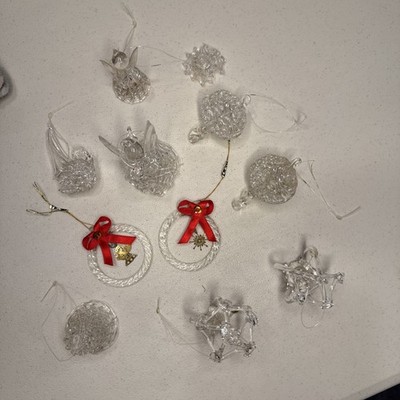 10 Approx 2   Glass Christmas Ornaments AS IS MANY CHIPS