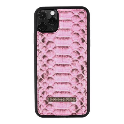 GOLDBLACK iPhone 11 Pro Max Lederhülle Python Pink Echtleder