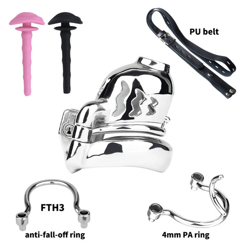 4mm Chastity Cage With Real Labia tube Device Wearable Belt Worship Adult Men - Picture 42 of 45