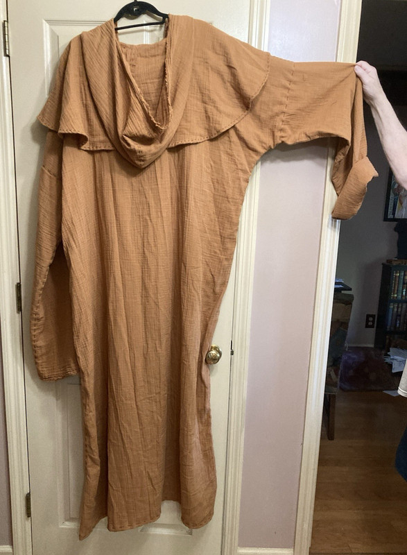 Monk Brown Wizard Traveler Hooded Tunic Ren Fair SCA LARP Medieval Costume Tall