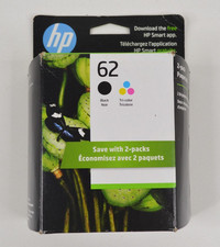 Genuine HP 62 Black  Tri-Color Ink Combo 2 Pack N9H64FN March 2025 - SEALED