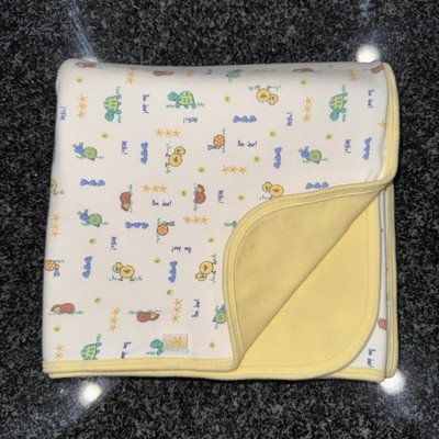 HTF Pampers Children's Wear Baby Blanket Cotton Hello Bon Jour Turtle Hedgehog