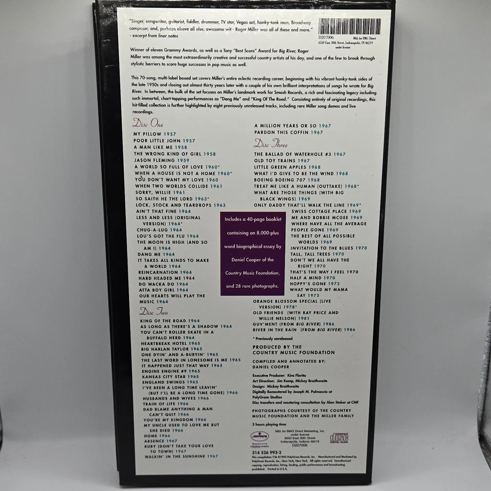 Roger Miller – King Of The Road: The Genius Of Roger Miller CD 3 диска набор 1995 - Изображение 2 из 4