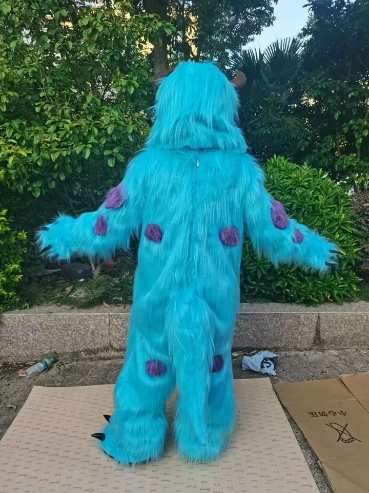 Disfraz Cabeza Mascota Sully Mascota Halloween Navidad Cumpleaños Accesorios Disfraces Fuera Foto 3 de 4