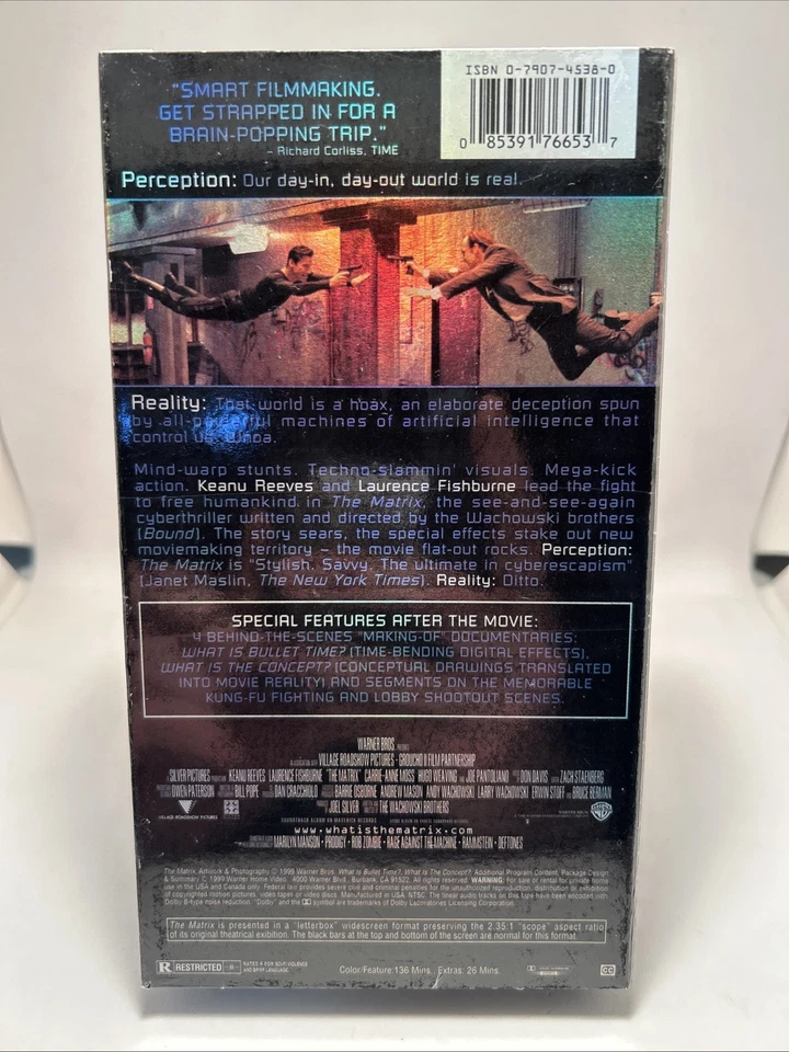 The Matrix (VHS, 1999 Collectors Edition Widescreen) NEW SEALED WATERMARKS! - Image 2 of 4
