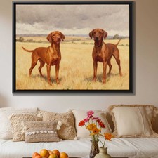 Labrador Framed Oil Painting Canvas Print Dog Artwork Living Room Decor