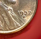 1937-S S/S  Wheat Cent Red BU Penny  Actual Coin Pictured 663