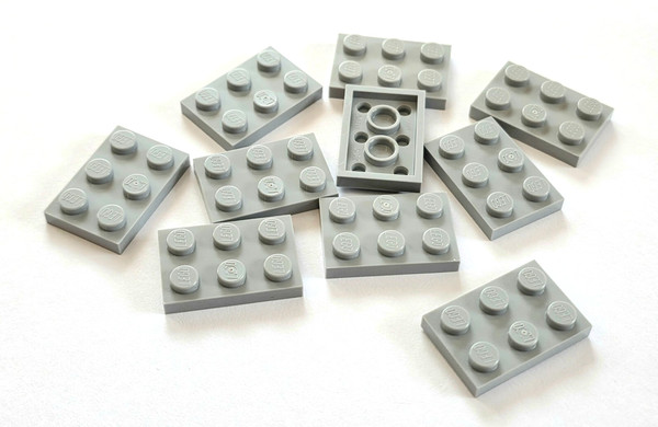 10 StüCk Lego 3021 2X3 Platte Bauplatte Plate – Light Bluish Gray Neu Hellgrau-image