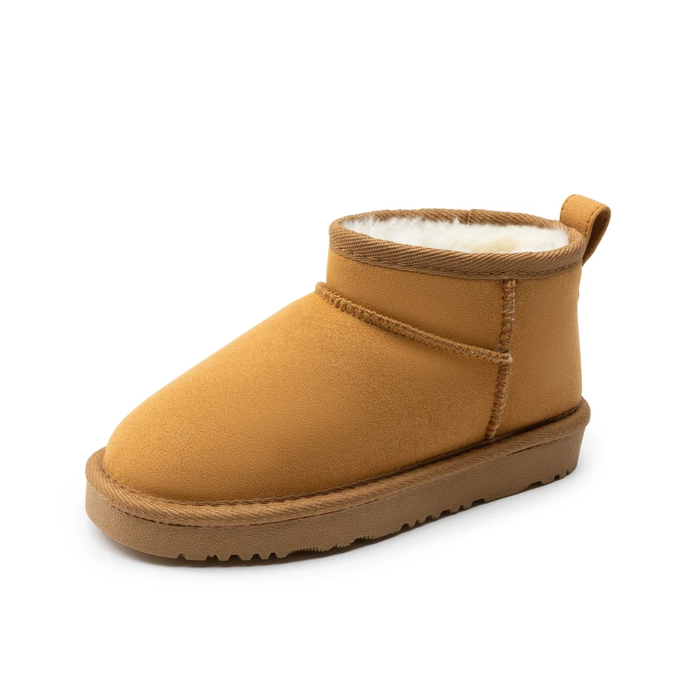 Botas de invierno para niños Niños Niñas Botas cálidas para nieve al tobillo Botas cortas forradas de piel sintética Foto 2 de 4