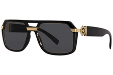 Versace Sunglasses Men's VE4399 GB1/87 Black-Gold Medusa Logo/Dark Grey 58mm