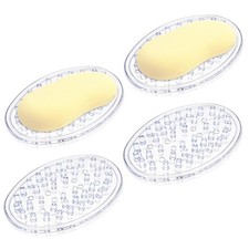 Andibro 4 Pcs Plastic Soap Holder, Clear Soap Dish for Bar Soaps